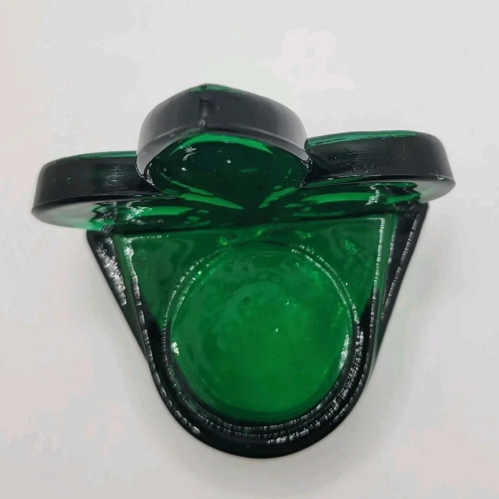 Emerald Green Glass Fleur-de-Lis Tealight Candle Holder Decor‎